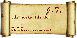 Jánoska Tódor névjegykártya